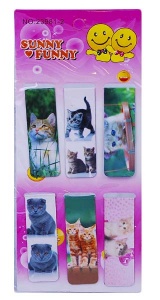  Закладка-магніт " Кошенята", 6шт, 2*12см,23981-24 --74248 фото в интернет магазине канц орг