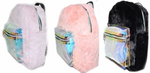 Рюкзак дитячий кожзам "Хутряний" з кишенею 28 * 23 см 107-3 фото в интернет магазине канц орг