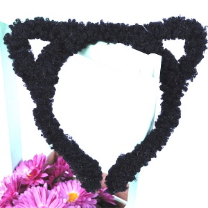  Обруч для волосся котячі вушка кучеряві чорні   , 448-1 фото в интернет магазине канц орг