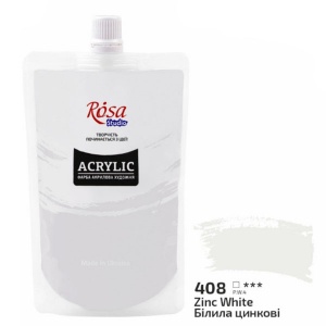  Акрилові фарби"ROSA Studio" /408/ Білила цинкові, 200мл--KR59 фото в интернет магазине канц орг