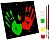  Набір: "Відбитки рук на ЧОРНОМУ холсті 25*35 см"з неоновими фарбами--RR40 фото в интернет магазине канц орг