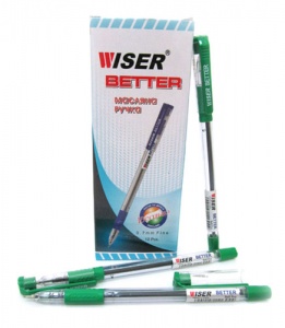  Ручка масляная Wiser "Better" , зеленая фото в интернет магазине канц орг