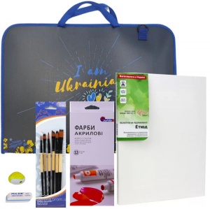  Набір для малювання акрилом 12 кольорів  в портфелі--104NPV303 фото в интернет магазине канц орг