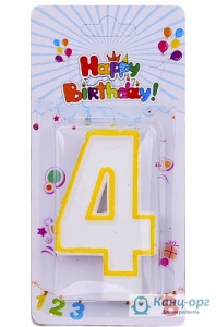  Свічка для торта, цифра  "4",  7,5*4см,DSCN5151-4 фото в интернет магазине канц орг