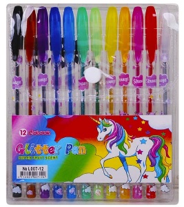  Ручки гел. ( набір),глітер"Unicorn",12кол.L007-10(DSCN9787-12) фото в интернет магазине канц орг