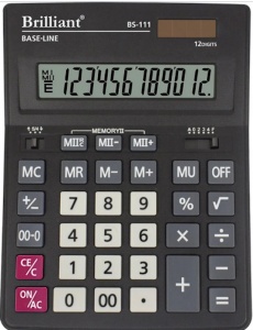  Калькулятор Brilliant BS-111 настіл.12-розр.2пам.204*155*37мм--76384 фото в интернет магазине канц орг