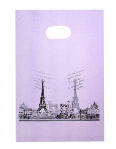  Пакет подарунковий поліетил. "Париж" бузковий 25 * 35 см 35-7c фото в интернет магазине канц орг