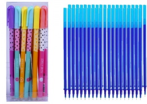  Набір: Ручки пиши-стирай сині  "Lovely days" (12шт)+ стрижні 40 (шт) фото в интернет магазине канц орг
