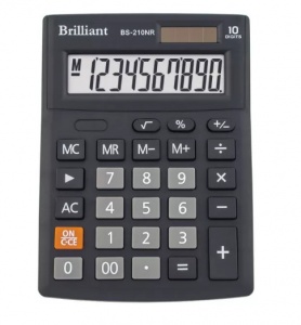  Калькулятор Brilliant BS-210NR наст.10-розр,1 пам.100*125 фото в интернет магазине канц орг