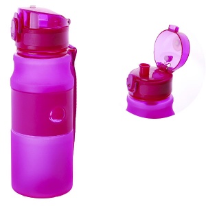 Пляшка / води "Urban"МАТОВА петля, гум держ, замок на кришці 530мл,IMG_6282,рожева фото в интернет магазине канц орг