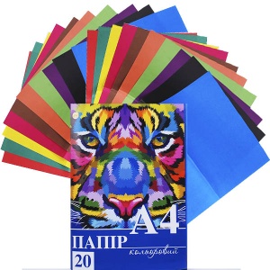 Папір кольоровий "Тетрада" А4,  20 арк. фото в интернет магазине канц орг
