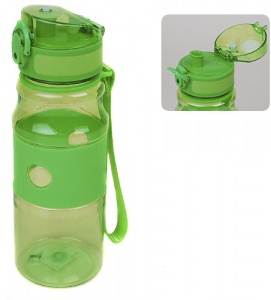  Пляшка / води "Urban" прозор, петля, гум держатель, замок на кришці, 530мл,IMG_6282,зелена фото в интернет магазине канц орг