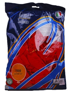  Повітряні кульки 30 см Gemar (Італія)  100 шт (червоні) фото в интернет магазине канц орг