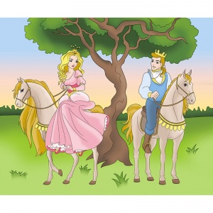  Полотно з контуром "Ідейка" /7143/2/ "Принц та принцеса" 25*30см фото в интернет магазине канц орг