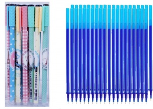 Набір: Ручки пиши-стирай сині "Paris" (12шт)+ стрижні 40 (шт) фото в интернет магазине канц орг