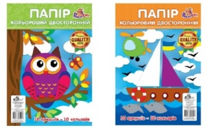  Папір кольор. ДВОСТОРОННІЙ A4 "Рюкзачок" /УП-52/ 10 кольорів 80г/м2--BB55 фото в интернет магазине канц орг