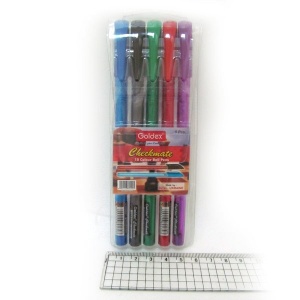  Ручки масляні ( набір)  Goldex Checkmate #746 Индия 0,7мм 5 кольор. фото в интернет магазине канц орг