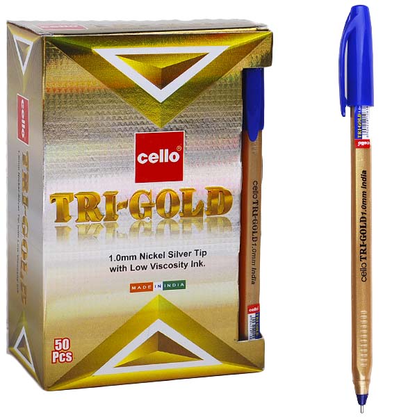 Ручка Cello Original "Tri-mate-GOLD" 1.0мм   син.