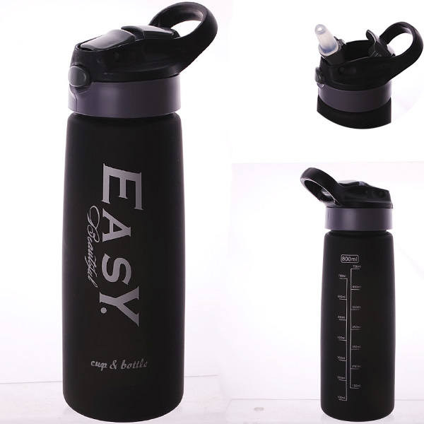 Пляшка / води  "Easy" матовая, дозатор, 800мл, DSCN1048,, СІРА
