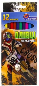  Олівці кольорові пластик "Motocross" 12 кол,1051BO_12 фото в интернет магазине канц орг