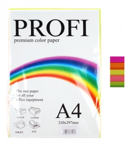  Папір кольоровий  PROFI  Cyber неон  (5 кольор.) А4 , 80г/м2 , 250 арк 82O_20 фото в интернет магазине канц орг
