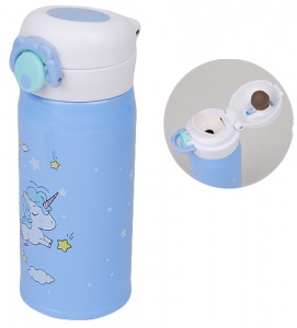  Пляшка-термос "Єдиноріг" 350мл,DSCN0112, блакитна фото в интернет магазине канц орг