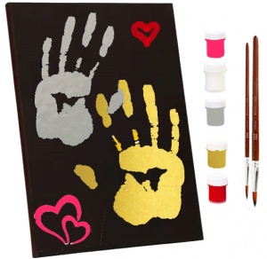  Набір для створення "Руки Закоханих" на ЧОРНОМУ полотні 25*35 см--RR33 фото в интернет магазине канц орг