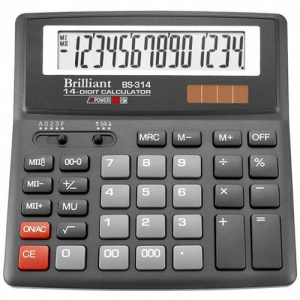  Калькулятор Brilliant BS-314 наст.14-розр,1 пам.155*155 фото в интернет магазине канц орг