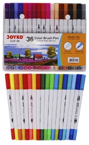 Фломастери двосторонні (пензлик/лінер) 36 кольорів, CLP-39,ТМ" Joyko" фото в интернет магазине канц орг
