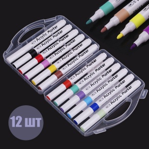  Набір акрилових маркерів 12 кольорів "AODEMEI" M6131-12 --76188 фото в интернет магазине канц орг