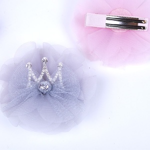  Заколка-уточка фатин , світло-сірий корона 161-2 фото в интернет магазине канц орг