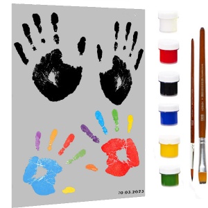  Набір для створення "Відбитки рук на СІРОМУ полотні 20*30см"--RR23 фото в интернет магазине канц орг
