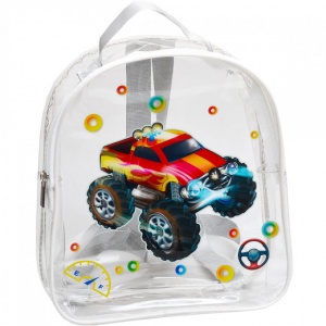  Рюкзак дитячий прозорий "Авто-2" 5-90 силікон 27 * 25 * 8см фото в интернет магазине канц орг