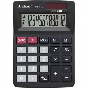  Калькулятор Brilliant BS-012 настіл.12-розр.1пам.127*88*26мм--76383 фото в интернет магазине канц орг