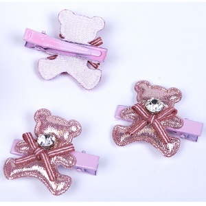  Заколка-уточка ведмедики, світло-рожевий 157-3 фото в интернет магазине канц орг