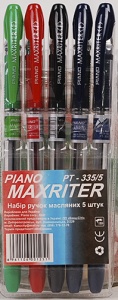  Ручки масляні ( набір) "Piano" "Maxriter" 5 кол. PT335-5 фото в интернет магазине канц орг