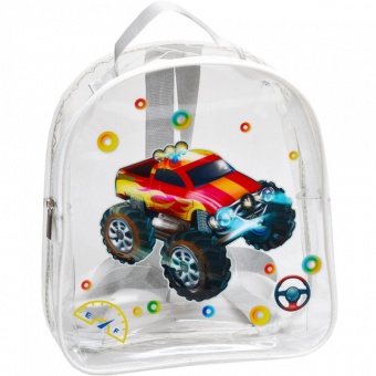 Рюкзак дитячий прозорий "Авто-2" 5-90 силікон 27 * 25 * 8см фото в интернет-магазине Канц орг