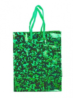 Пакет подарунковий голографія зелений 14,5 * 6,5 см 10986 фото в интернет-магазине Канц орг