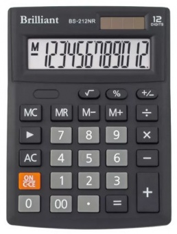Калькулятор Brilliant BS-212NR  настол.12-разр,1 пам.100*125--29306 фото в интернет-магазине Канц орг