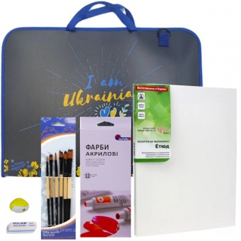 Набір для малювання акрилом 12 кольорів  в портфелі--104NPV303 фото в интернет-магазине Канц орг