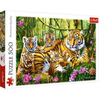 Пазли  500 елм. "Сім'я тигрів" , 37350 фото в интернет-магазине Канц орг