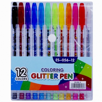 Ручки гелеві (набір), "Glitter pens" 12 шт,.ES056-12--ng605 фото в интернет-магазине Канц орг