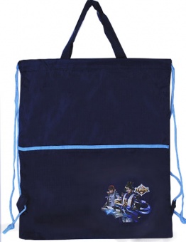 Сумка-мішок, з кишенею на блиск, нейлон ,2-54, 45*35см, т.синя №15 фото в интернет-магазине Канц орг