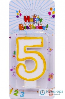 Свічка для торта, цифра "5",  7,5*4см,DSCN5151-5 фото в интернет-магазине Канц орг