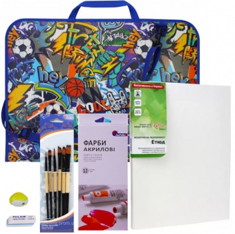 Набір для малювання акрилом 12 кольорів  в портфелі--104NPV304 фото в интернет-магазине Канц орг