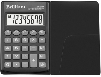 Калькулятор Brilliant BS-200 C карман.8-разр, ПВХ обложка фото в интернет-магазине Канц орг