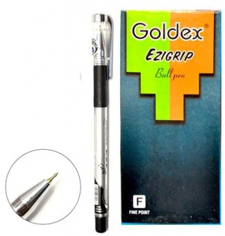 Ручка масляна Goldex "Ezi GRIP" 10 км. чорна 892-bl фото в интернет-магазине Канц орг