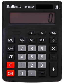 Калькулятор Brilliant BS-208 настол.8-разр,1 пам.100*125 фото в интернет-магазине Канц орг