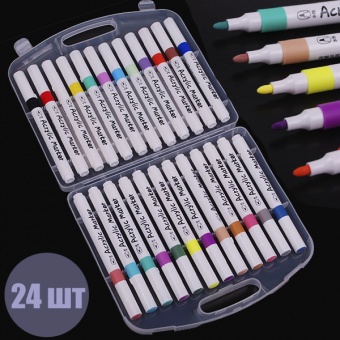 Набір акрилових маркерів 24 кольор. "AODEMEI" M6131-24 --76190 фото в интернет-магазине Канц орг