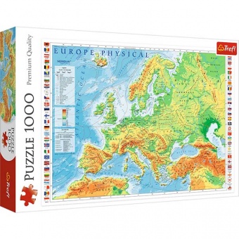 Пазли - (1000 елм.) - "Фізична карта Європи" / Trefl, 10605 фото в интернет-магазине Канц орг